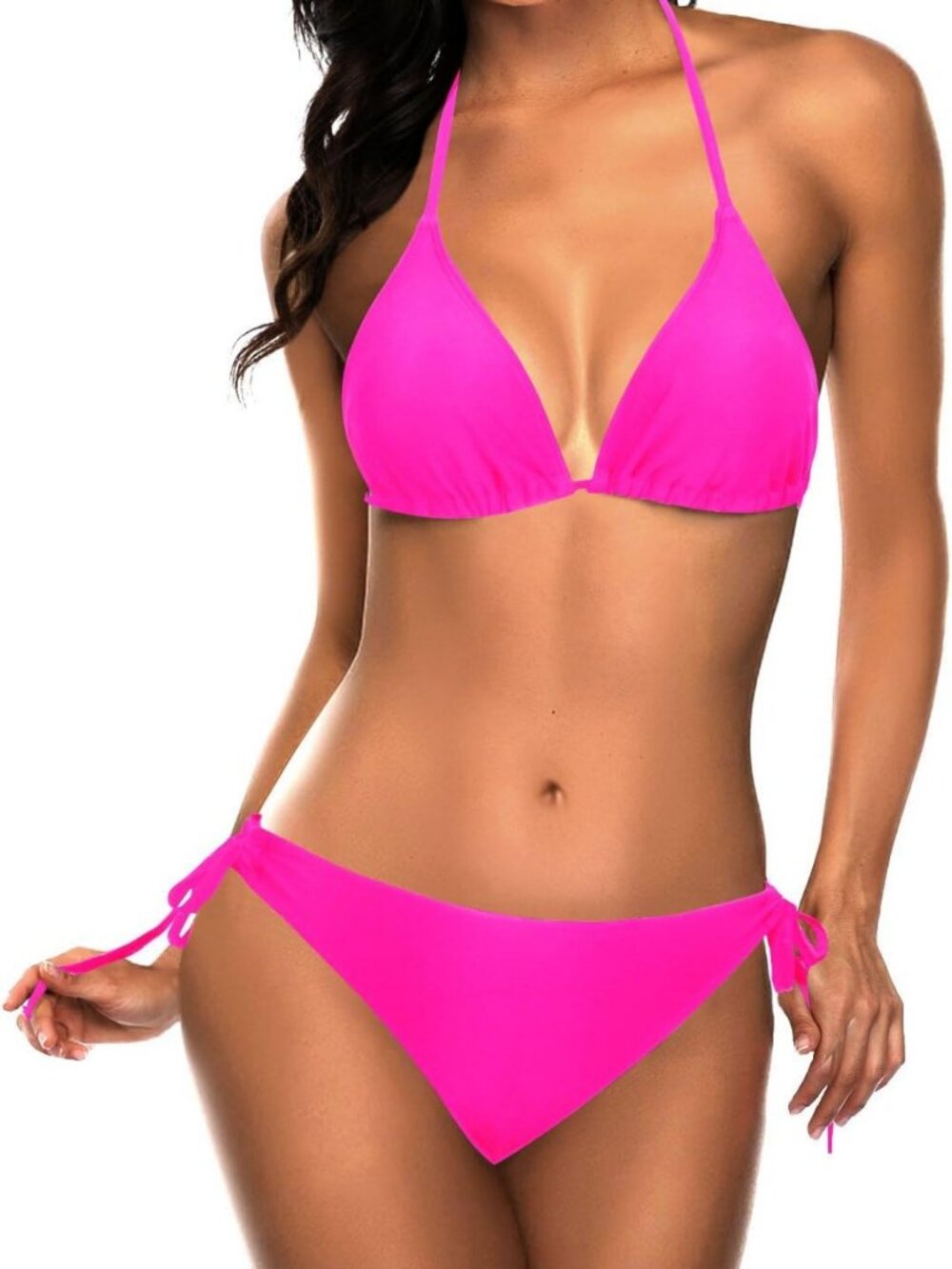 Stylish Triangle Bikini Set with Tie-Side Bottoms | Flattering Swimwear for